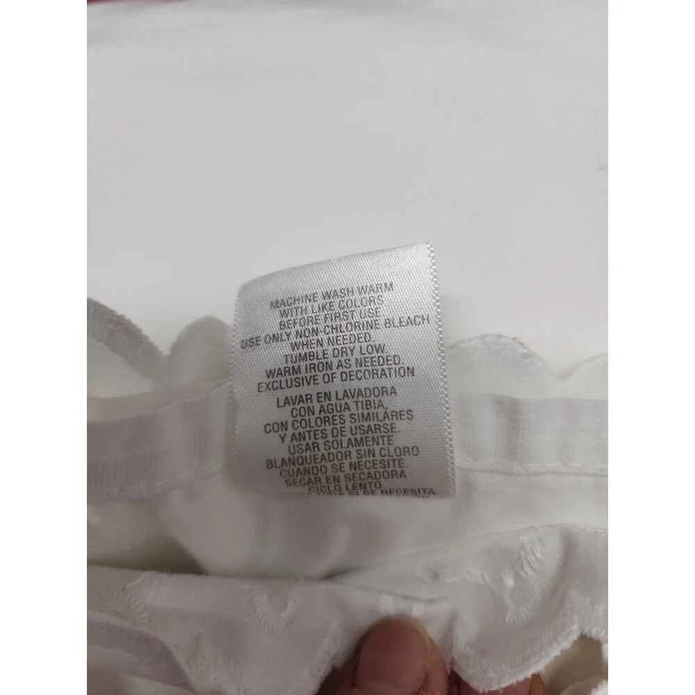 White JCP Home Collection Sheets 4 Cases 60/40 Cotton Blend Eyelet Trim Queen